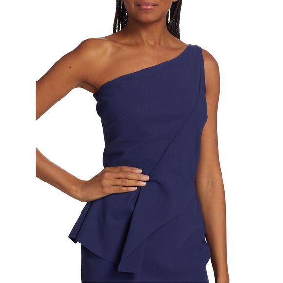 Chiara Boni La Petite Robe Womens Zulema One-Shoulder Peplum Dress Iris Sz 8 - Picture 4 of 11